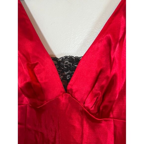 Retro Lace Tank Slip Dress M Red Babydoll Sexy Fairy Regency Romantic Vampire - Picture 3 of 12